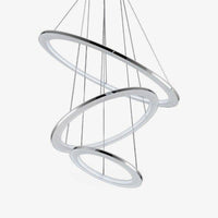 Lustre design avec plusieurs cercles chromés entrelacés Rings