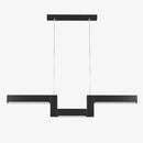 Lustre design LED en forme de Z métallique et noir Yeray