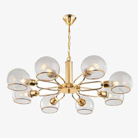 Lustre design moderne doré avec boules de verre Glass