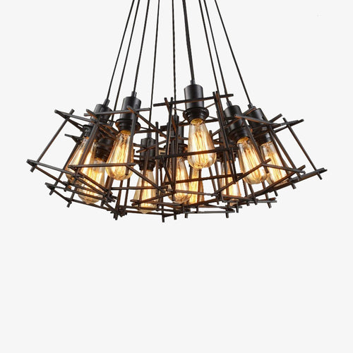 Lustre industrielle avec lampes cubiques suspendues Onigun