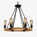 Lustre rustique avec corde et bras métaliques