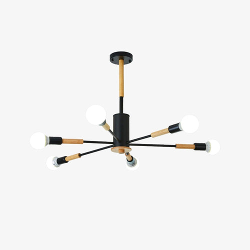 Lustre scandinave en bois et métal en forme de molécule Mencya