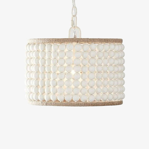 Lustre scandinave style corbeille avec perles enfilées Brunissende