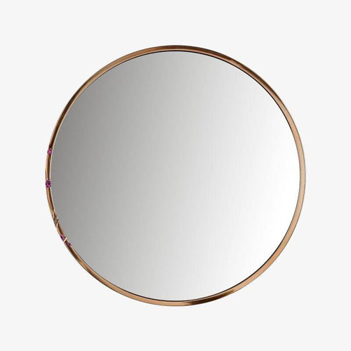Miroir mural rond en métal Retro