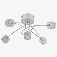 Plafonnier chromé et cristal en aluminium