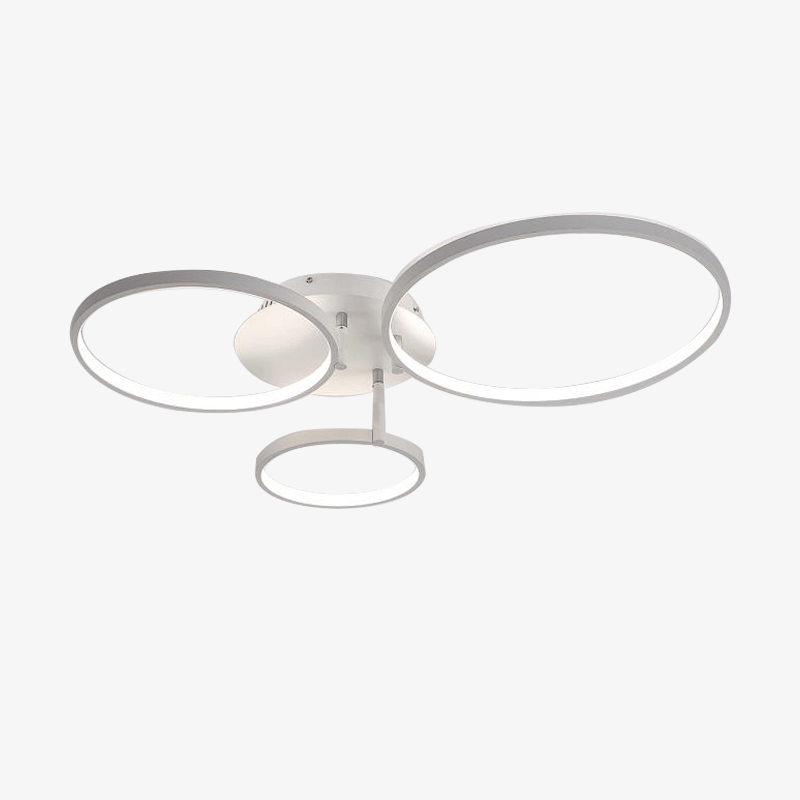 Plafonnier design en cercles blancs