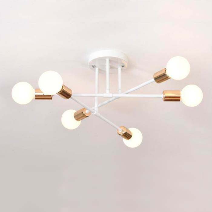 Plafonnier design en métal à plusieurs lampes Rod - vue 7 sur 11