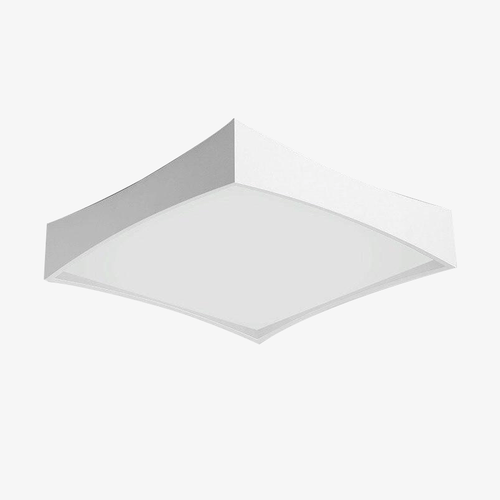 Plafonnier design LED carré bords arrondis et blanc Bwart