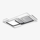 Plafonnier design LED rectangles et formes interposés noir et blanc Bwart