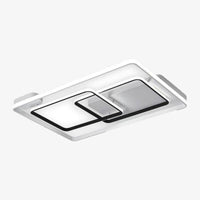Plafonnier design LED rectangles et formes interposés noir et blanc Bwart
