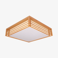 Plafonnier en bois à LED en carré volets Japanese