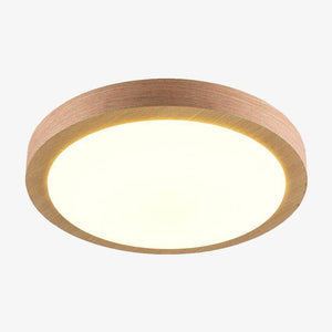 Runde LED-Deckenleuchte aus Holz Botimi