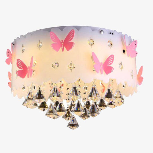 Plafonnier en cristal à LED avec papillons
