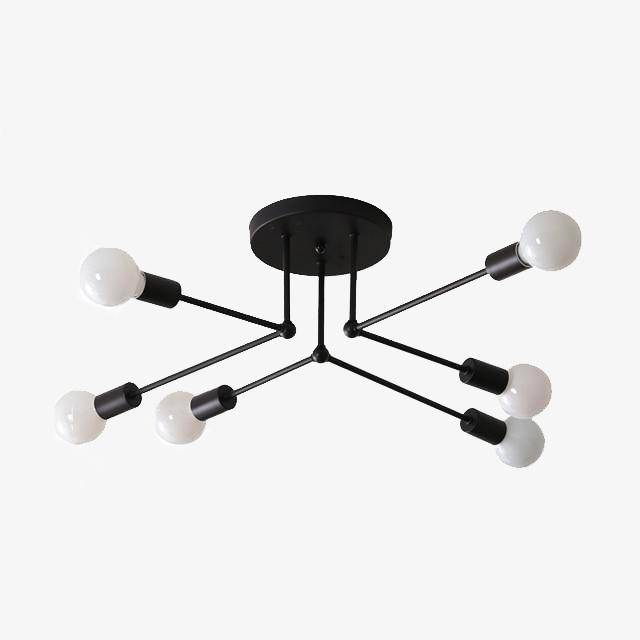 Plafonnier en métal rétro avec plusieurs lampes Personality