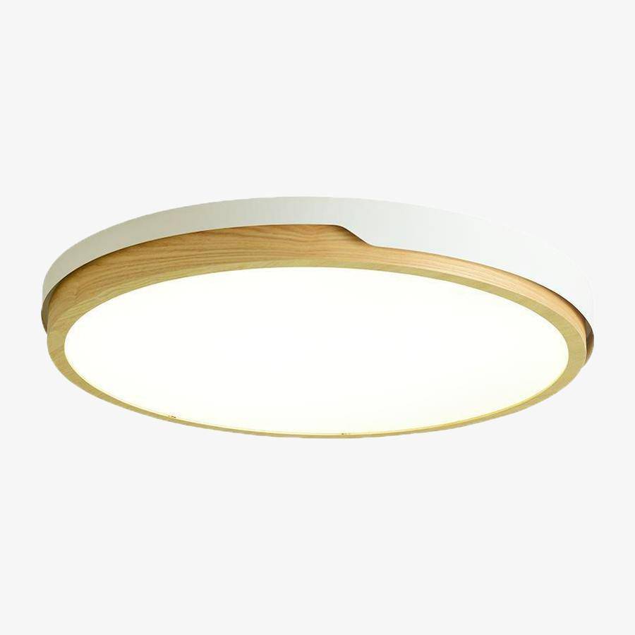 Plafonnier LED en bois et métal Nordic (plusieurs couleurs)