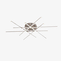 Plafonnier LED moderne barres chromées Flush