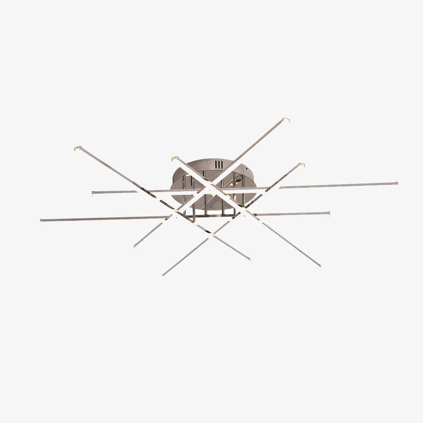 Plafonnier LED moderne barres chromées Flush