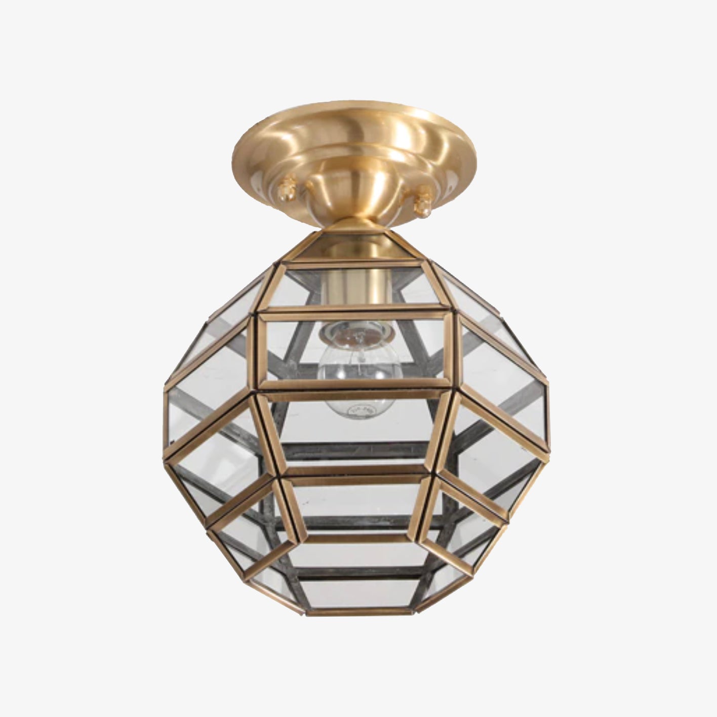 Plafonnier moderne en cuivre et verre Loxia