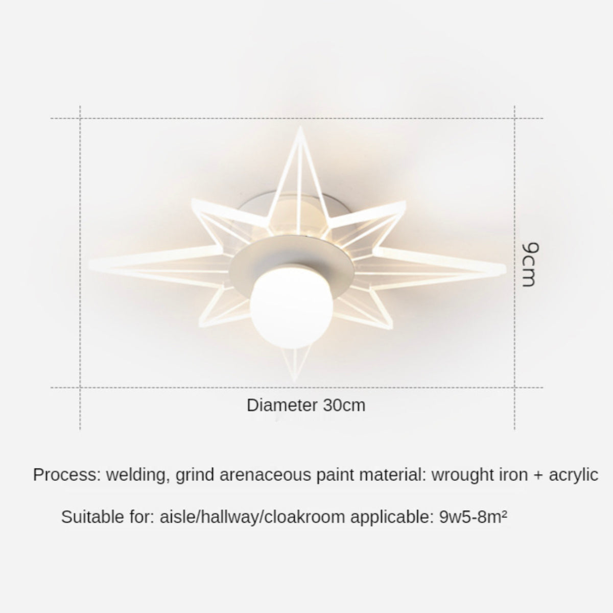 Plafonnier moderne LED en forme d'étoile Majesty - vue 6 sur 6
