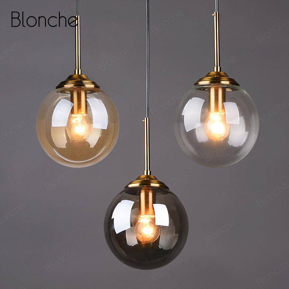 Suspension design boule en verre fumé Hang - vue 8 sur 13