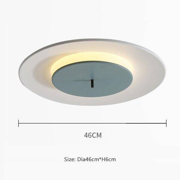 Plafonnier design à LED avec disque en aluminium coloré Macaron - vue 6 sur 9