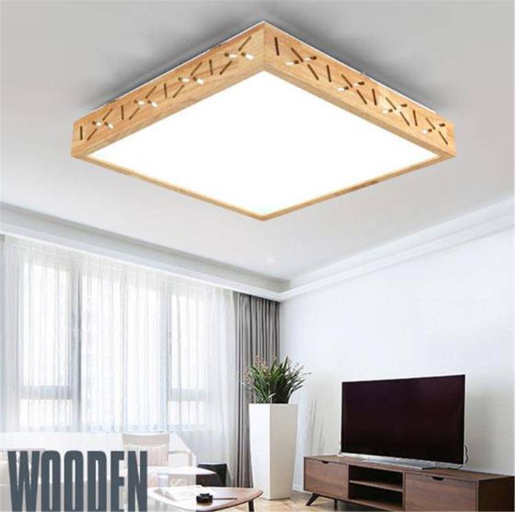 Plafonnier LED carré style japonais - vue 3 sur 5