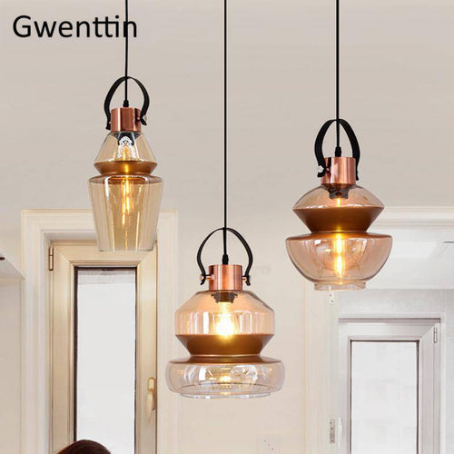Suspension LED design formes en verre industriel