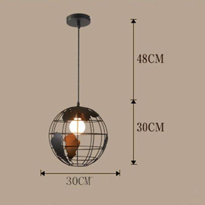 Suspension moderne globe du monde en cage - vue 4 sur 5