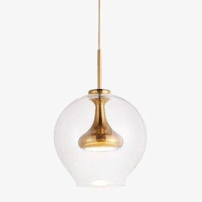 Suspension design LED en métal et boule en verre Denver