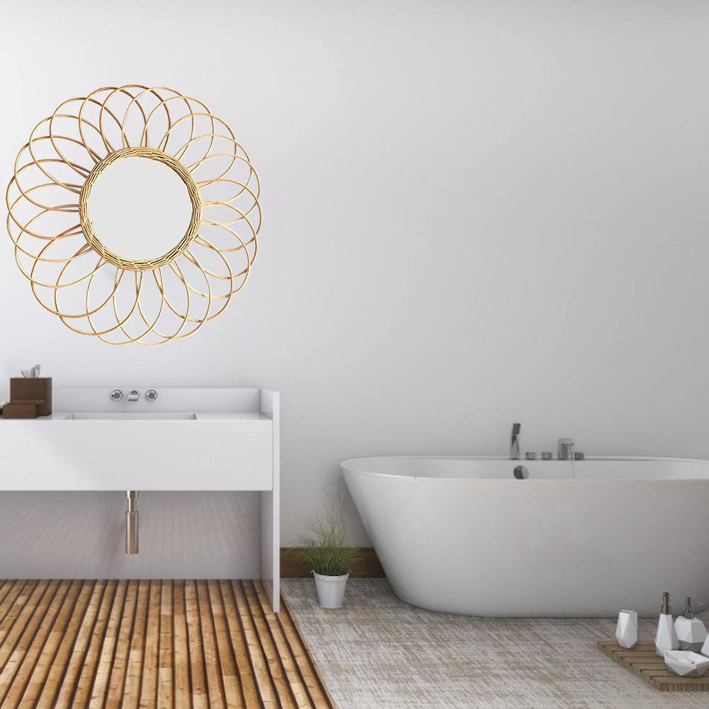 Miroir mural rond en rotin en forme de rosace Macrame - vue 7 sur 6