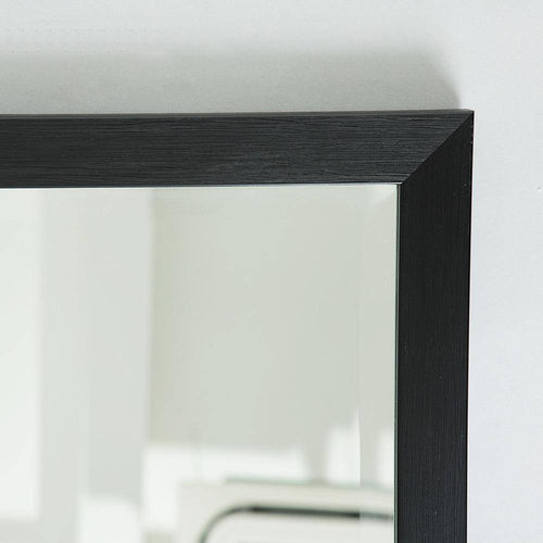 Miroir mural rectangulaire avec cadre noir fin Basin