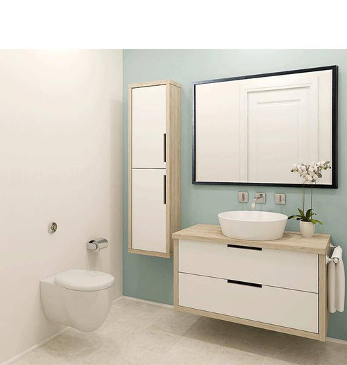 Miroir mural rectangulaire avec cadre noir fin Basin