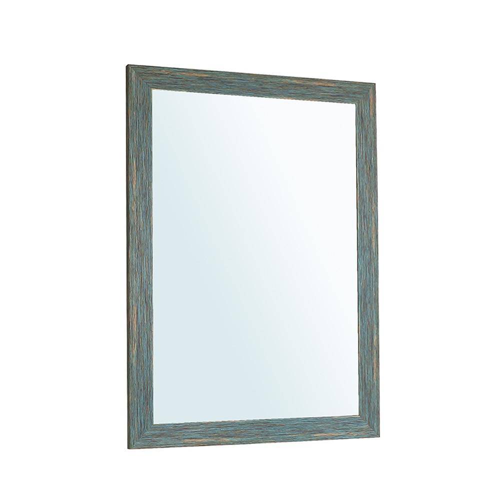 Miroir mural rectangulaire avec cadre bleu retro industriel - vue 6 sur 8