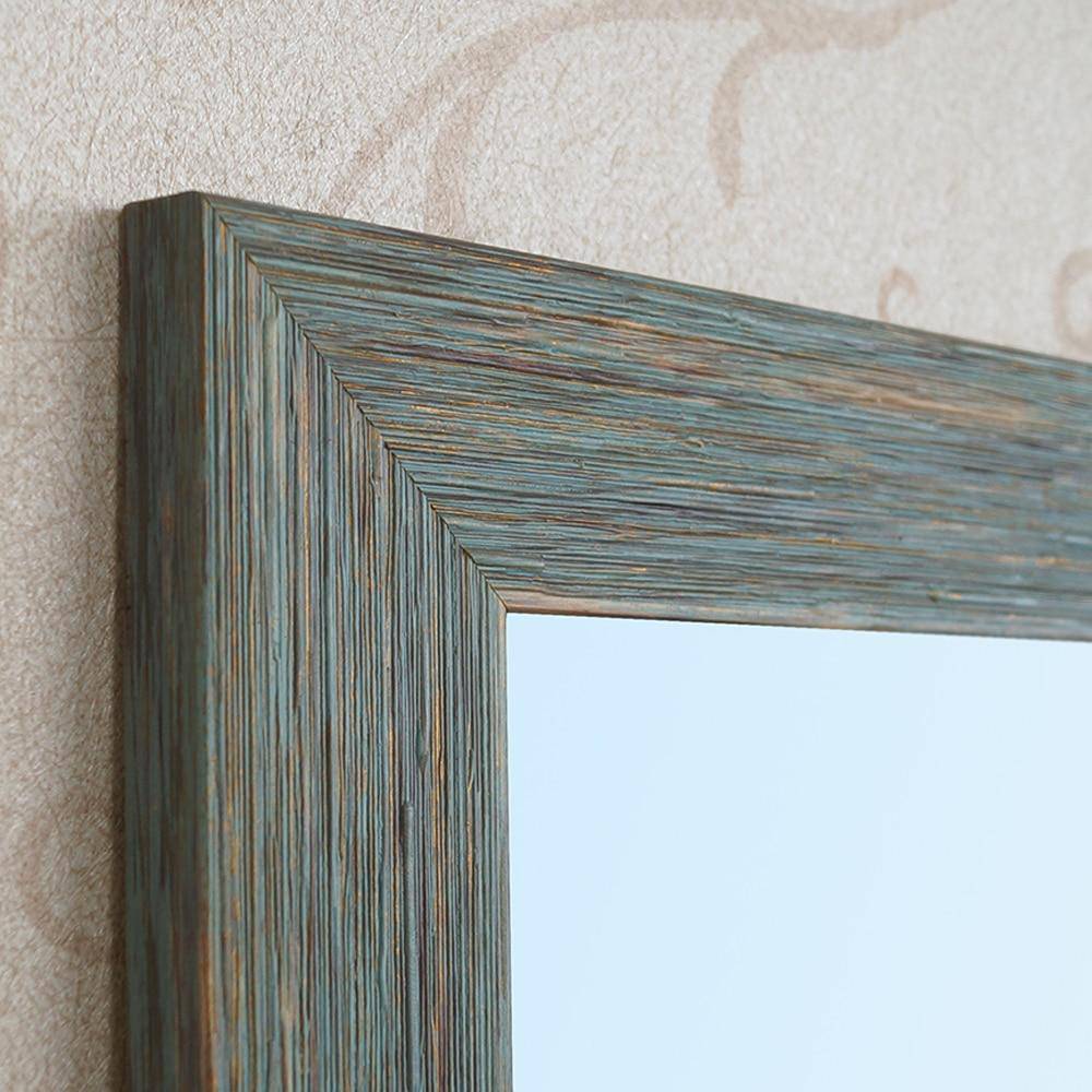 Miroir mural rectangulaire avec cadre bleu retro industriel - vue 5 sur 8