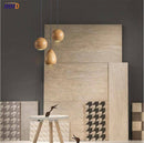 Suspension LED design boule en bois vintage