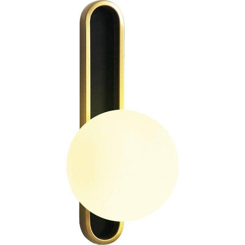 Applique murale design dorée avec boule en cristal American