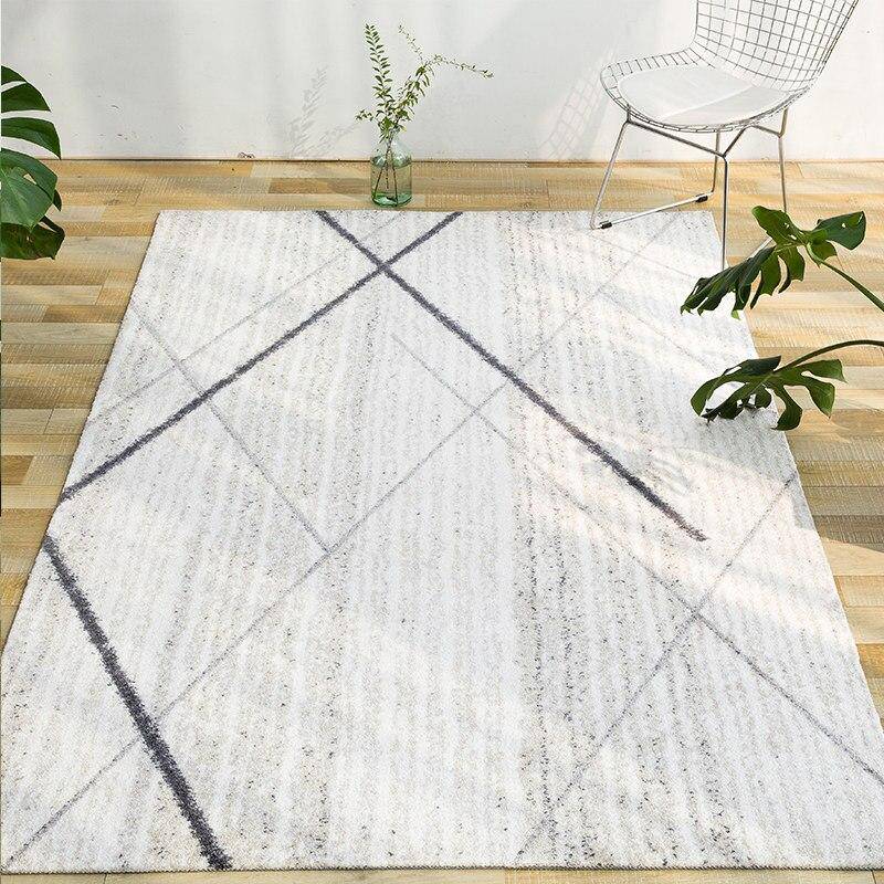 Tapis rectangle moderne beige style Nordic