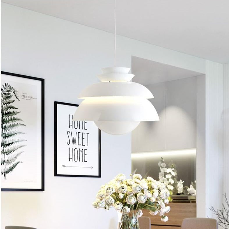 Suspension design LED blanche en forme de fleur Denmark - vue 3 sur 8