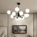 Lustre à bras et boules de verre Modern