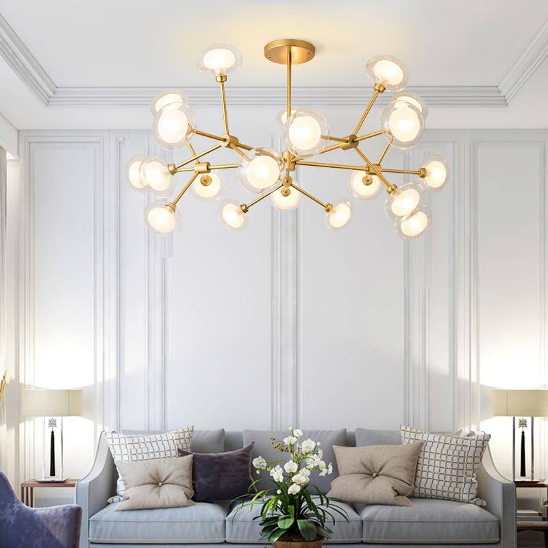 Lustre LED design branches et lampes en verre Lighting - vue 3 sur 5