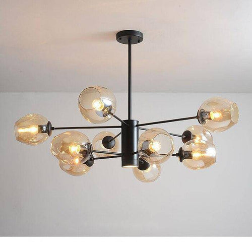 Lustre design avec branches et boules en verres Ball