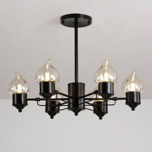 Lustre design à lampes bougies moderne - vue 5 sur 9