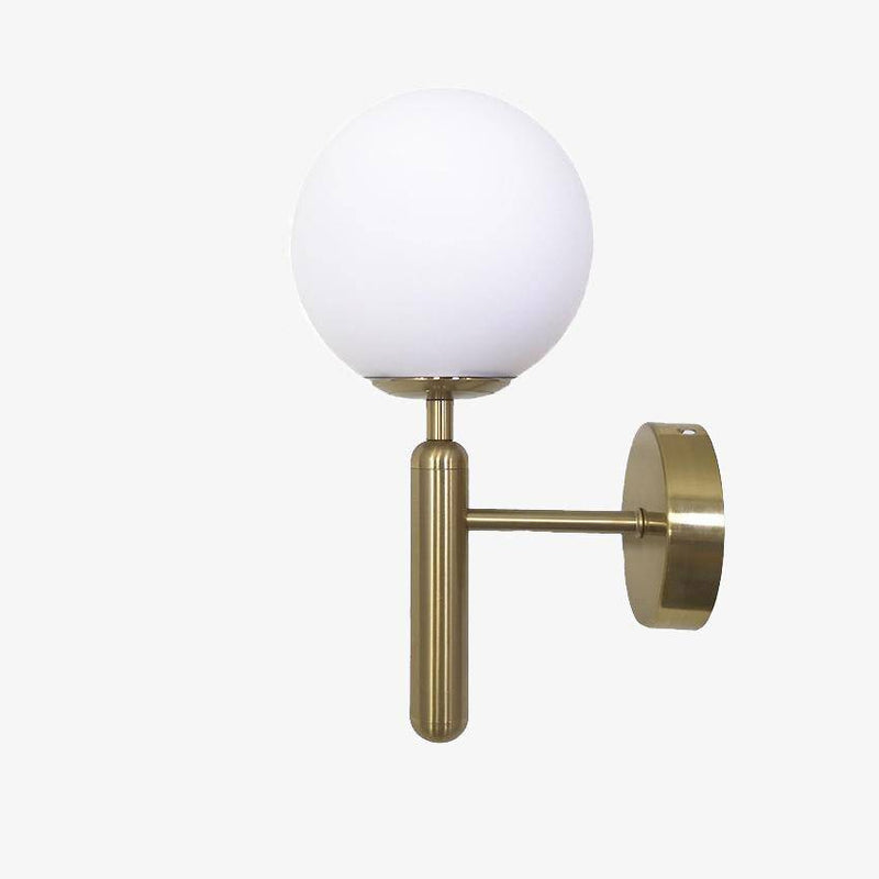 Applique murale moderne LED avec boule en verre et support cylindrique Sconce