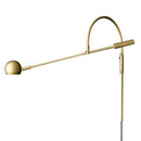 LED-Wandleuchte in Gold mit geschwungener Metallstange Shake