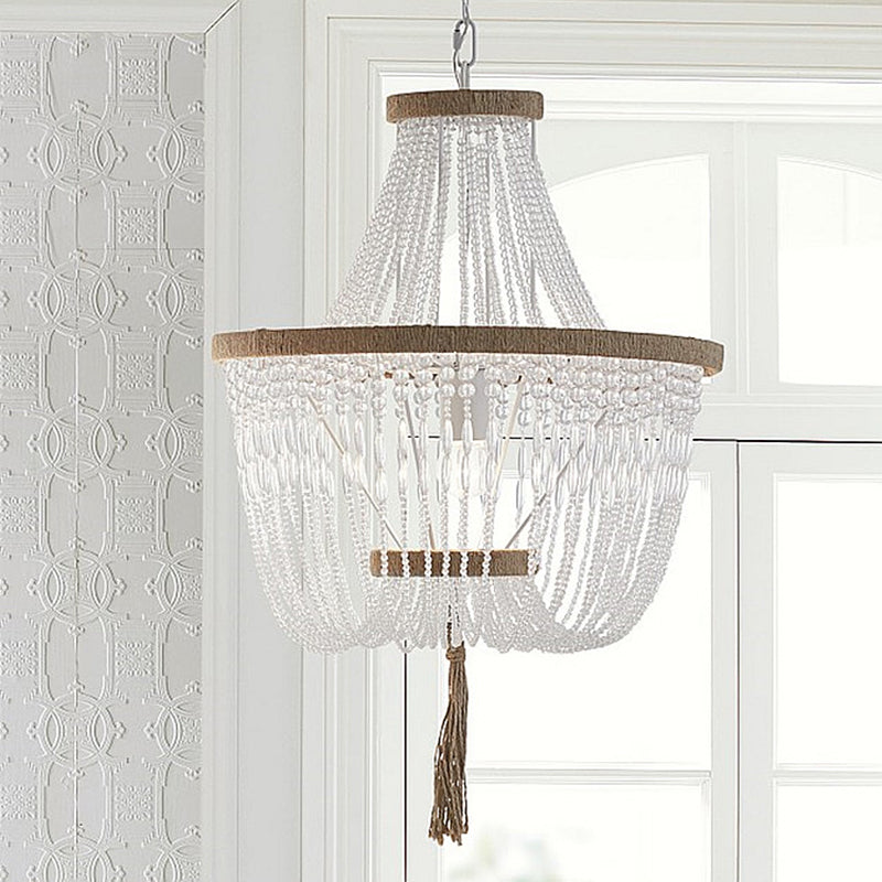 Lustre scandinave style corbeille avec perles enfilées Brunissende - vue 10 sur 13