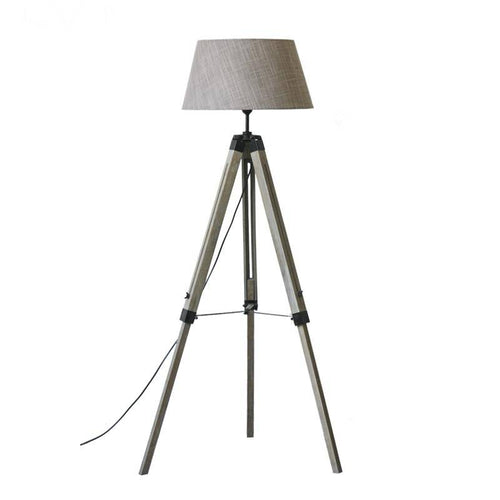 Lampadaire trépied ajustable avec abat-jour en tissu American