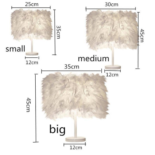 Lampe à poser LED avec plumes colorées