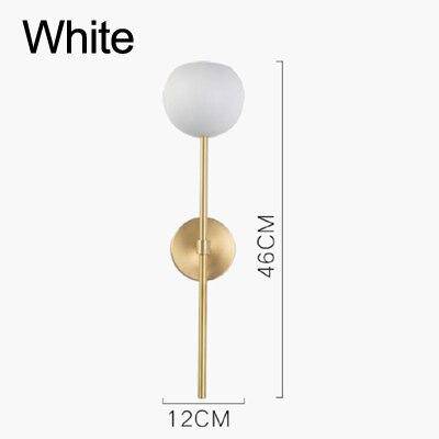 Applique murale LED baton doré et boule en verre - vue 7 sur 7