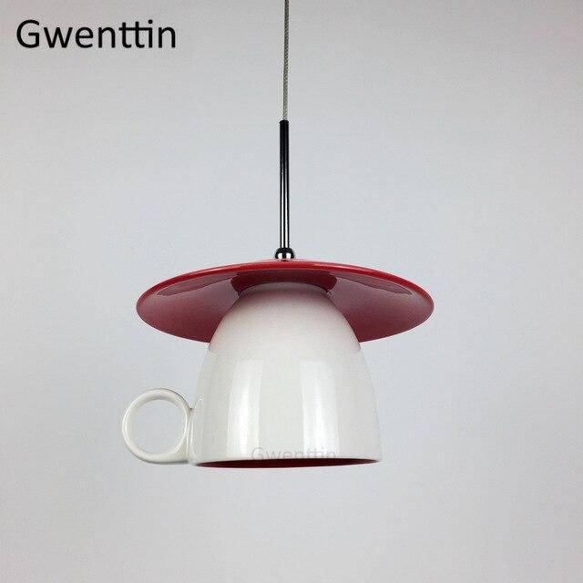 Suspension LED mug en céramique coloré Cup - vue 6 sur 7