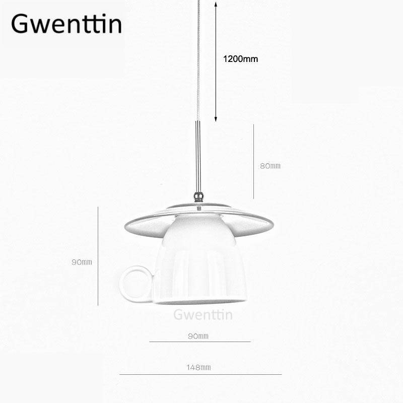 Suspension LED mug en céramique coloré Cup - vue 5 sur 7